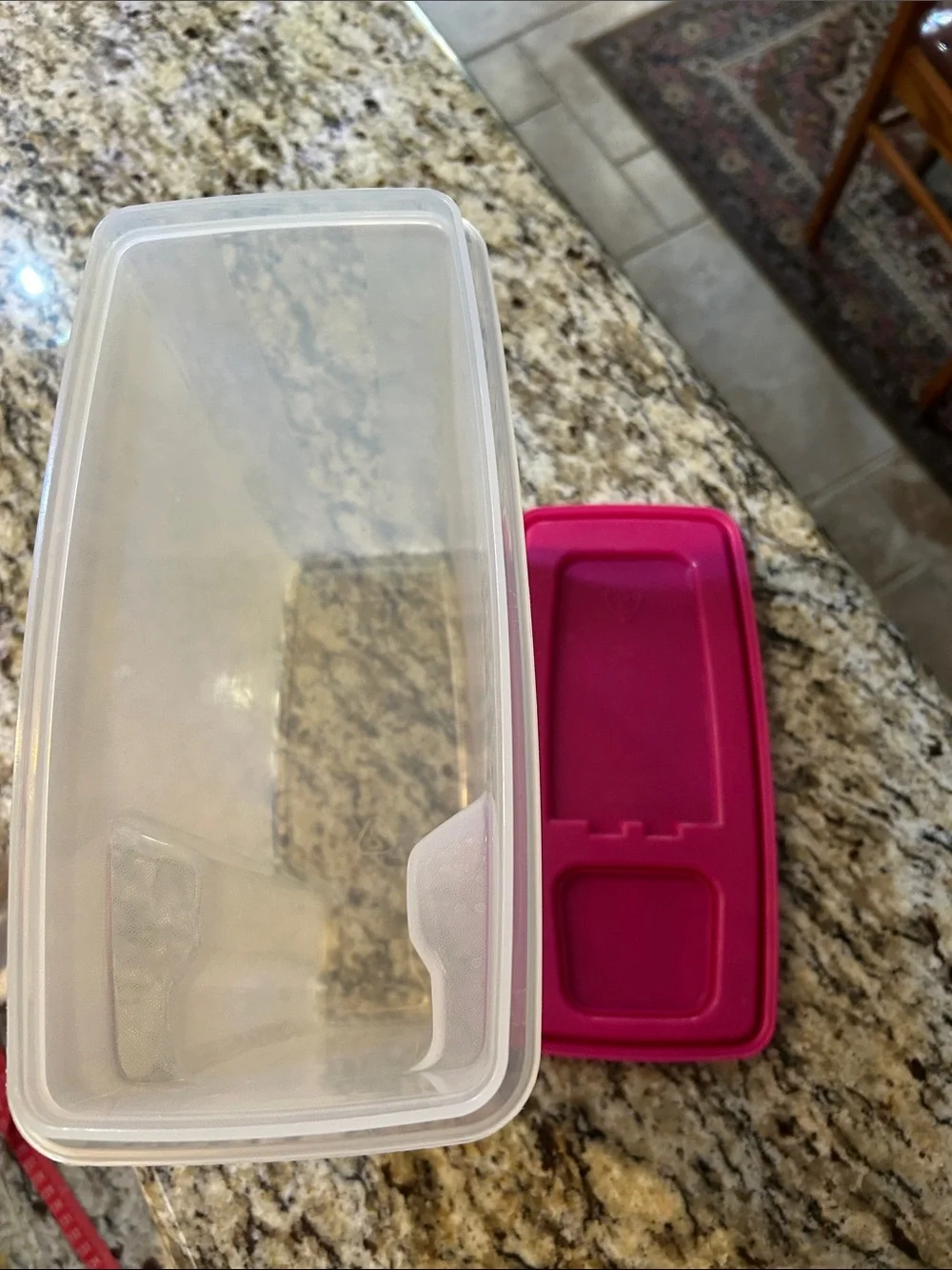 Rubbermaid Clear 21 Cups Storage Container with Pink Flip-Top Lid